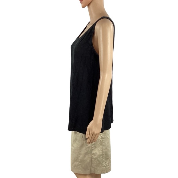 Eileen Fisher Black Organic Linen Scoop Neck Tank Top Size Small - Picture 4 of 7